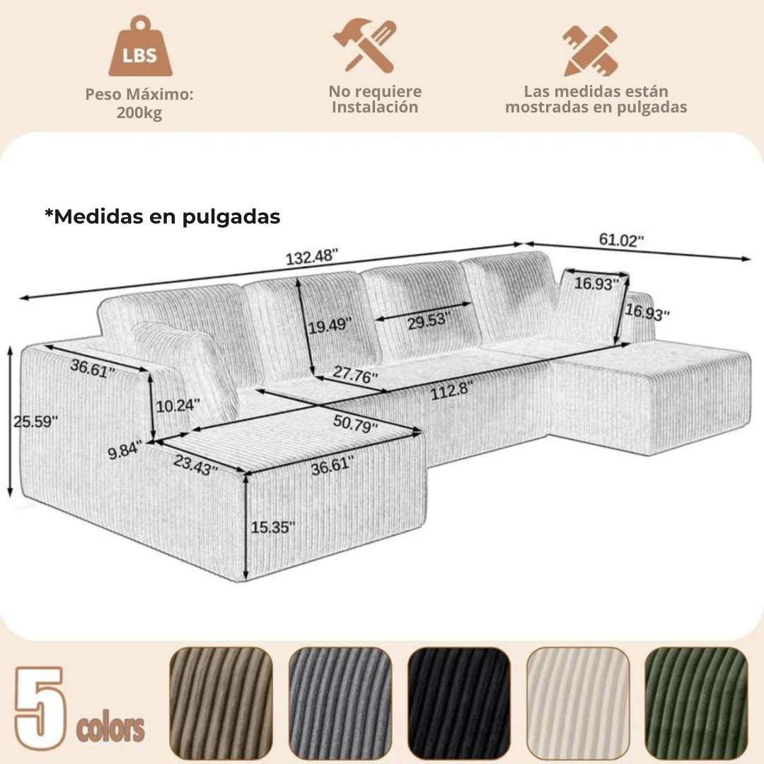 NestForm | Sofá modular (incluye 3 piezas completas)